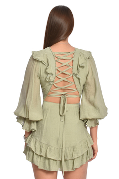 Vestido corto color verde SAMANTHA VERDE - comprar online