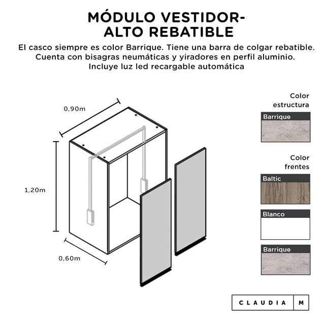 Modulo Vestidor Bajo Pantalonero - Zapatero - Claudia M