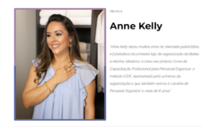 Descrição da mentora Anne Kelly do Curso Profissionalizante para Personal Organizer