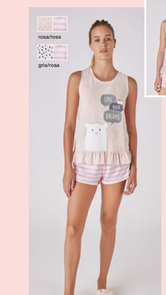 Pijama musculosa con short-Sweet Animal-Promesse (PR10081V22)