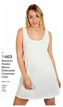 Remerón polidón blanco estampa corazón color-Poema (PO1463)