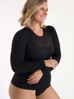 Camiseta primera piel mangas largas, plus size-Mora (MO1705)