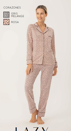 Pijama camisero manga larga y pantalon recto-Authentic-Woman By Promesse (WO15125)