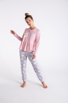 Pijama remera m/l c/ babucha-Flowers-Promesse (PR10050I21) - comprar online