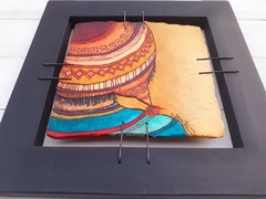 Cuadro en bajorrelieve pintado a mano 30x30 cm - comprar online