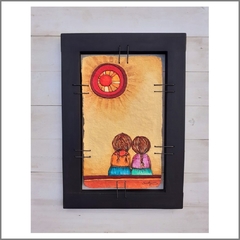 Cuadro en bajorrelieve pintado a mano 30x45 cm - comprar online