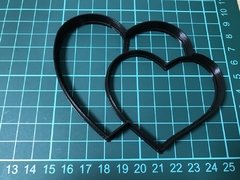 cortante galletitas 2 corazones siluete 8 x 10 C804 san valentin - comprar online