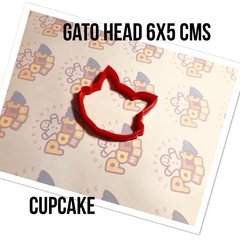 cortante galletita gato head siluette 6x5 cms cupcake C1139