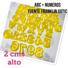 cortante galletitas letras abc + numeros 02 cm franklin C1205 - cortantesparty