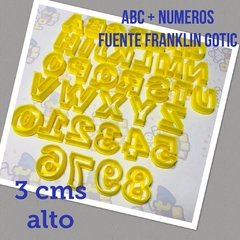cortante galletitas letras abc + numeros 03 cm franklin C1206 - tienda online
