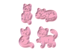 set cortantes gatos gatitos x 04u en 2 partes c2655 - comprar online