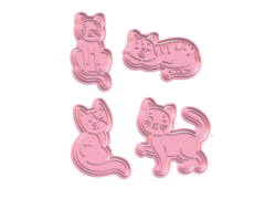 set cortantes gatos gatitos x 04u en 2 partes c2655 - cortantesparty