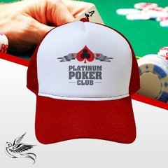 BONÉ PLATINUM POKER CLUB VERMELHO SNAPBACK TRUCKER - loja online