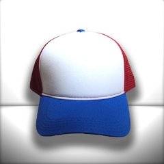 BONÉ AZUL E VERMELHO TRUCKER - loja online