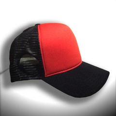 BONÉ PRETO E VERMELHO TRUCKER - comprar online