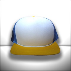 BONÉ AMARELO E AZUL TRUCKER