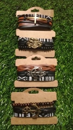 Kit com 3 pulseiras braceletes Diversos modelos