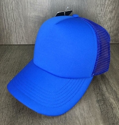 Boné Azul Liso Premium Snapback Trucker