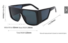Óculos De Sol Masculino Black Oversized Lentes Polarizadas - comprar online