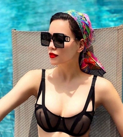 Óculos de Sol Feminina Classic Oversized Luxo Fashion - comprar online