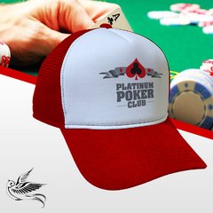 BONÉ PLATINUM POKER CLUB VERMELHO SNAPBACK TRUCKER