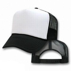 BONÉ PRETO E BRANCO TRUCKER