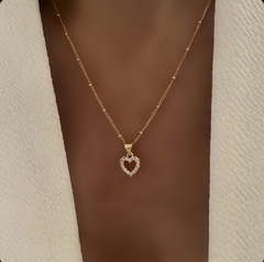 CADENA HEART CZ MINI GOLD