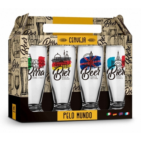 Conjunto C/ 4 Copos Munich - Cervejas Pelo Mundo