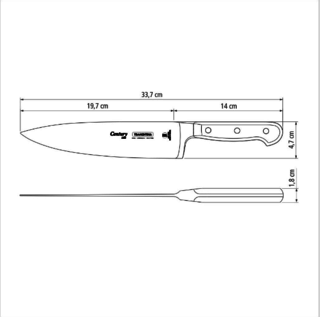 Faca Chef Inox 8" Century na internet