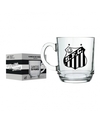 Caneca De Vidro Santos 300ml