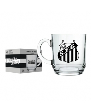 Caneca De Vidro Santos 300ml