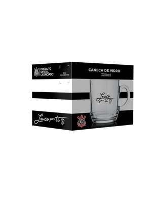 Caneca de Vidro Corinthians 300ml - Arte Churrasco