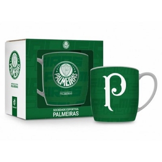 Caneca de Café Porcelana 300ml Palmeiras Verde