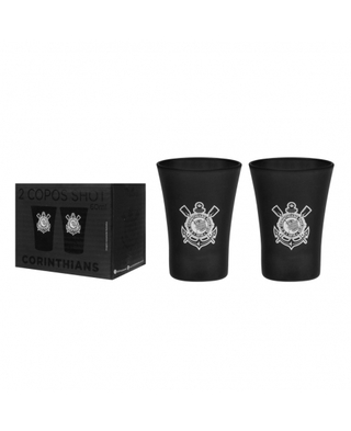 Conjunto C/2 Copos De Shot Corinthians Preto 60ml