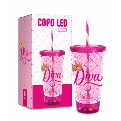 Copo Led Canudo - Diva