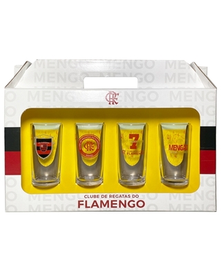 Conjunto 4 copos 300ml Flamengo Oficial na internet