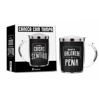 Caneca Plástica Inox - Basta Valer a Pena