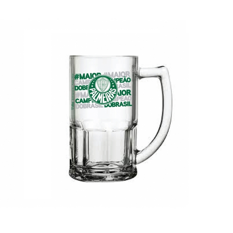 Caneca Vidro Bristol Palmeiras 340 ml