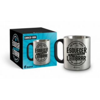 Caneca Metal Inox - Eu Bebo pra Esquecer