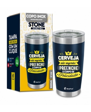 Copo Térmico Stone - Cerveja Não Engorda