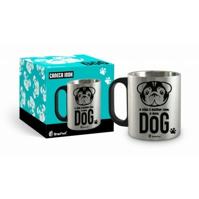 Caneca Metal Inox 300ml Dog