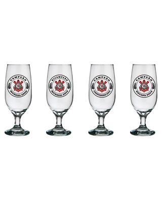 Conjunto com 4 Taças de Cerveja Corinthians 300ml - comprar online