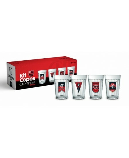 Conjunto C/4 Copos Americano FLamengo 190ml