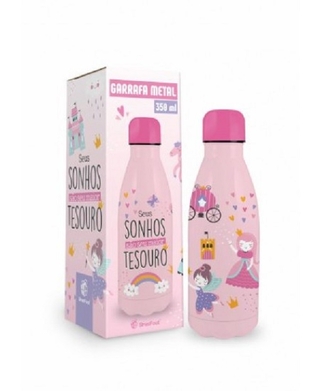 Garrrafa Térmica Metal Seus Sonhos 350ml Rosa