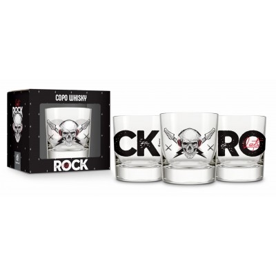 Copo Whisky Atol - Caveira Lets Rock