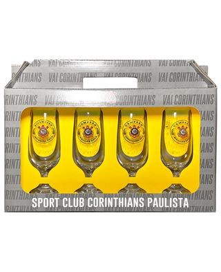Conjunto com 4 Taças de Cerveja Corinthians 300ml na internet
