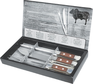 Kit Para Churrasco Cozinha 3 Pçs Alumínio/Madeira