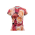 Remera Dama fondo flores rosas color rosa viejo mod 12