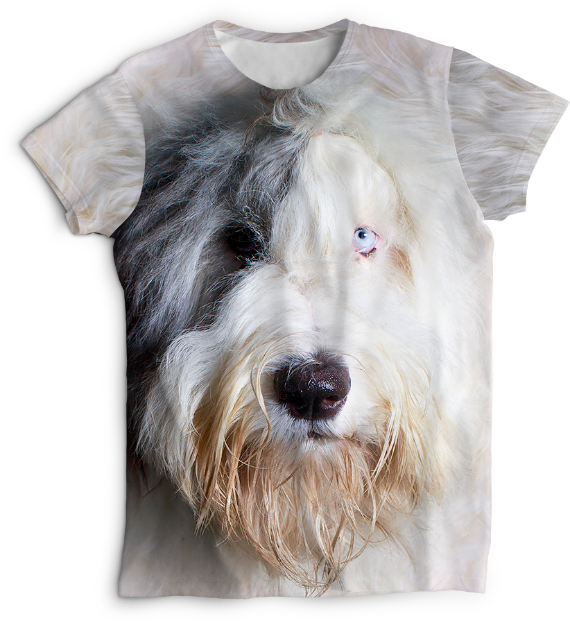 Remera de Perro Viejo Pastor Ingles Old English Sheepdog Bobtail