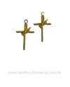 CRUZ FÈ METAL DOURADO 3,3X2CM COM 2 UNINADES